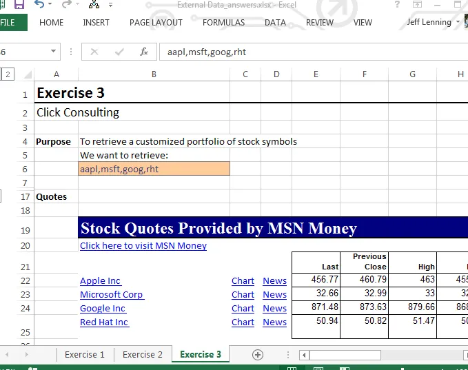 Cotización de acciones para inversores de MSN MoneyCentral