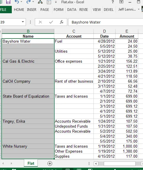 Excel Paso 1 Seleccionar columna