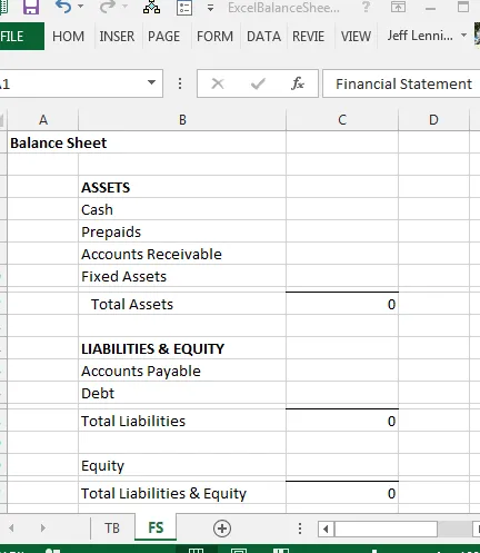 Balance de Excel