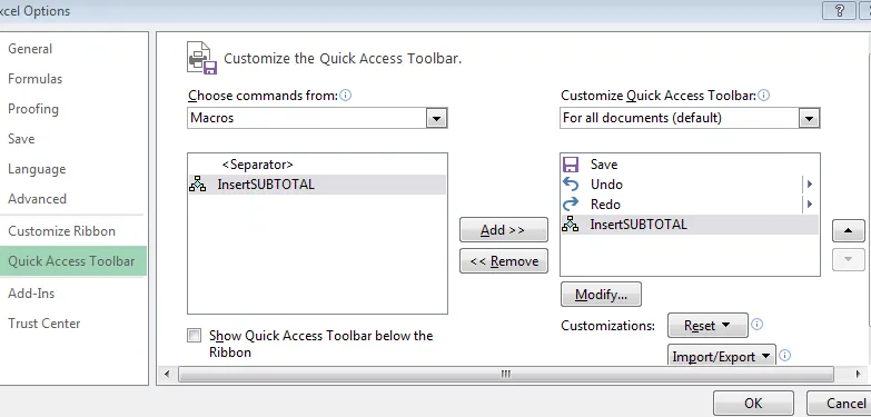 Opciones de Excel por Jeff Lenning