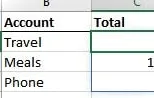 Una captura de pantalla de Excel de la fórmula sumifs que se completa en el rango de derrame