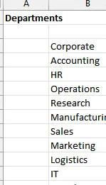 Lista desplegable de opciones para la validación de datos