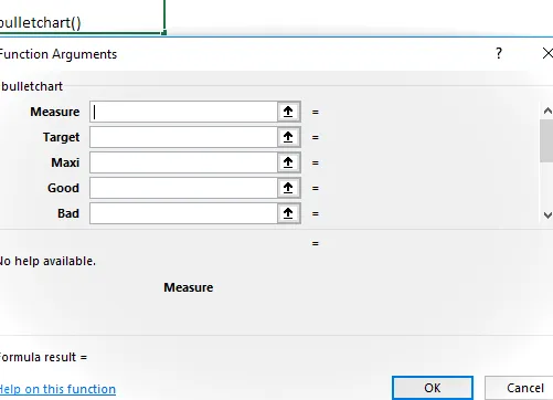 Gráficos de viñetas: minigráficos para argumentos de funciones de Excel