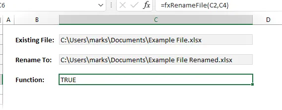 Función de llamada para cambiar el nombre del archivo desde la hoja de trabajo