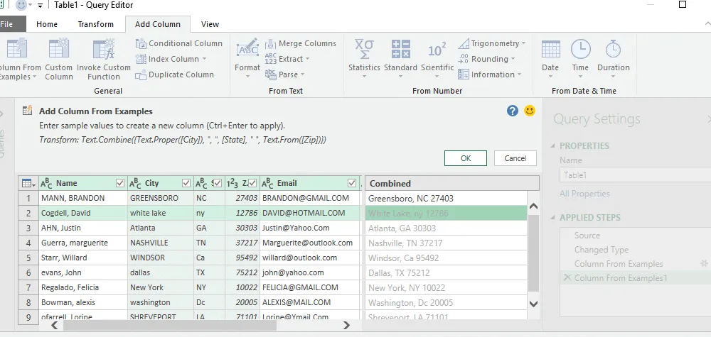 Transformación de Excel en direcciones por Jeff Lenning