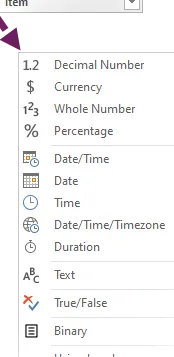 Cambiar tipo de datos