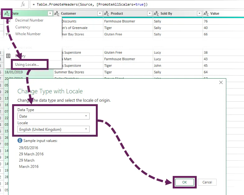 Cambiar tipo de datos con configuración regional