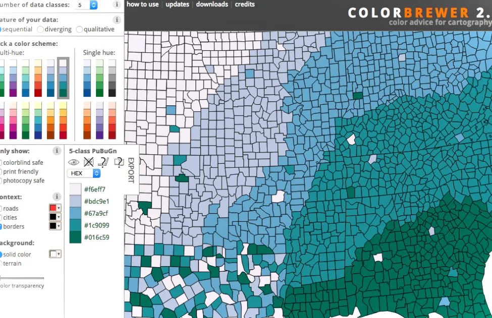 ColorBrewer - Paleta de colores