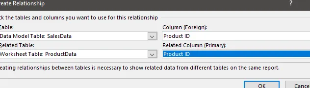 Crear relación para la segunda mesa