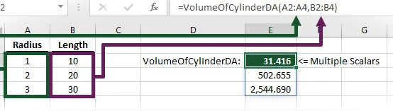 Volumen del cilindro UDF de matriz dinámica