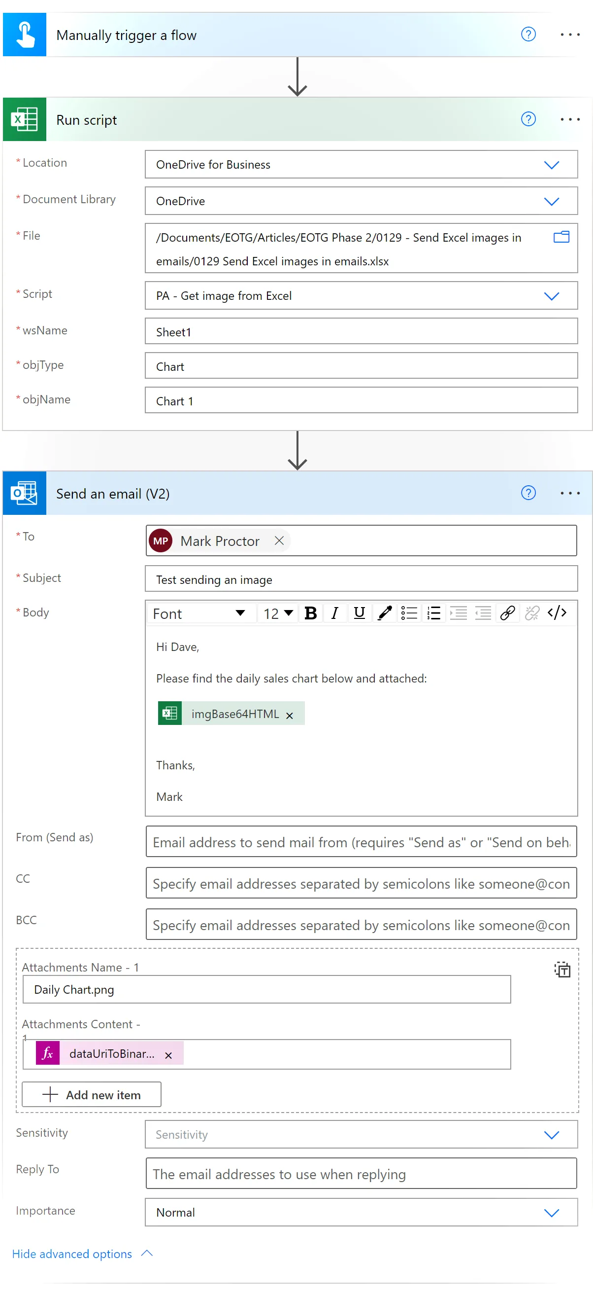 Imagen de correo electrónico desde Outlook