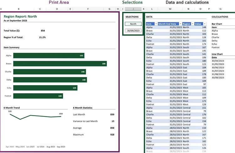 Vista de informe completo: varios archivos PDF desde Excel