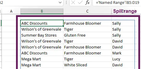 Obtenga un rango de derrame de matriz dinámica en Power Query