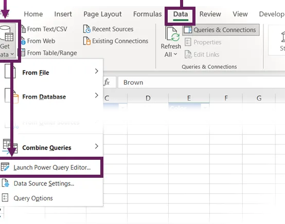 Inicie el editor de Power Query