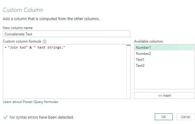 Power Query: concatenar cadenas