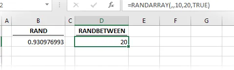 RANDARRAY simulando RANDBETWEEN