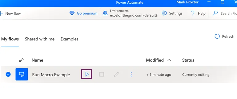 Ejecutar desde la biblioteca Flow en Power Automate Desktop