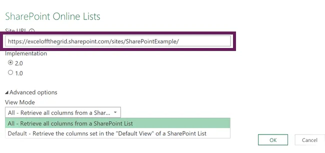 Conector en línea de SharePoint