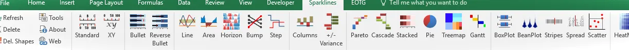 Minigráficos para Excel - Menú