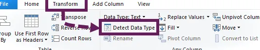 Transformar - Detectar tipo de datos