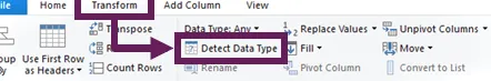 Transformar - Detectar tipo de datos