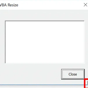 Cambiar tamaño de VBA - icono