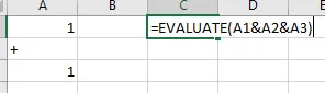 evaluar la función de Excel producirá un error