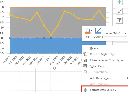 Serie de datos en formato de captura de pantalla de Excel