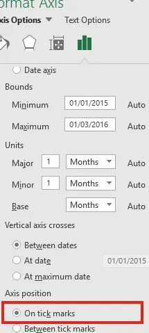 Captura de pantalla de Excel en marcas de verificación